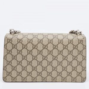 Gucci Beige/Red GG Supreme Canvas and Suede Small Rectangular Dionysus Shoulder Bag - Image 5