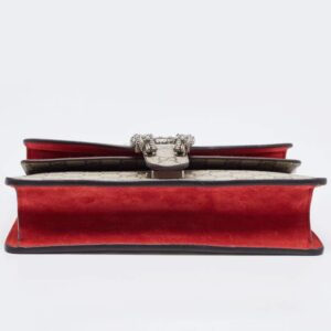 Gucci Beige/Red GG Supreme Canvas and Suede Small Rectangular Dionysus Shoulder Bag - Image 6