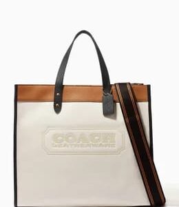 Field Tote Bag 40 In Organic Cotton Canvas With Coach Badge