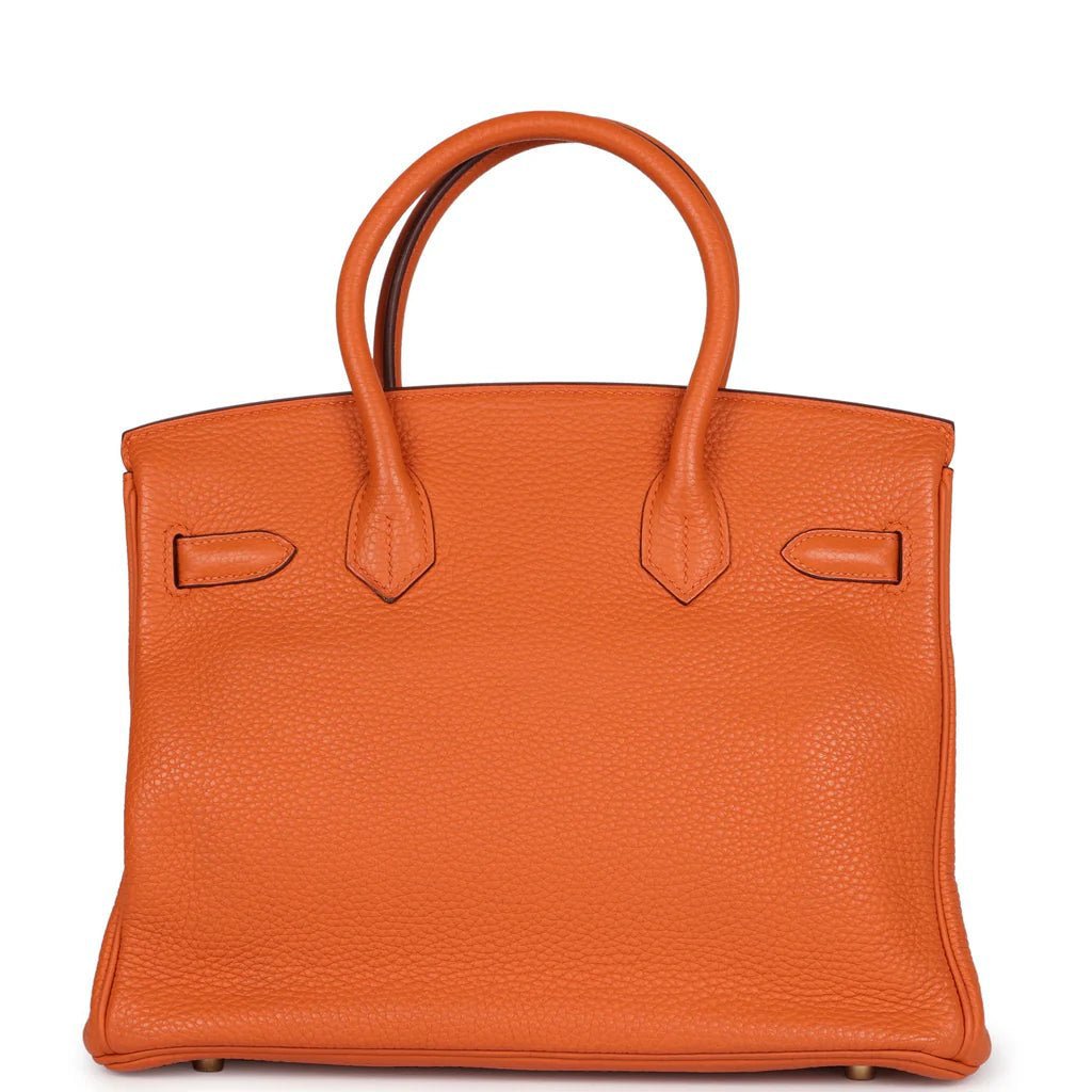 Pre-owned Hermès Birkin 30 Orange Togo Gold Hardware - Image 3