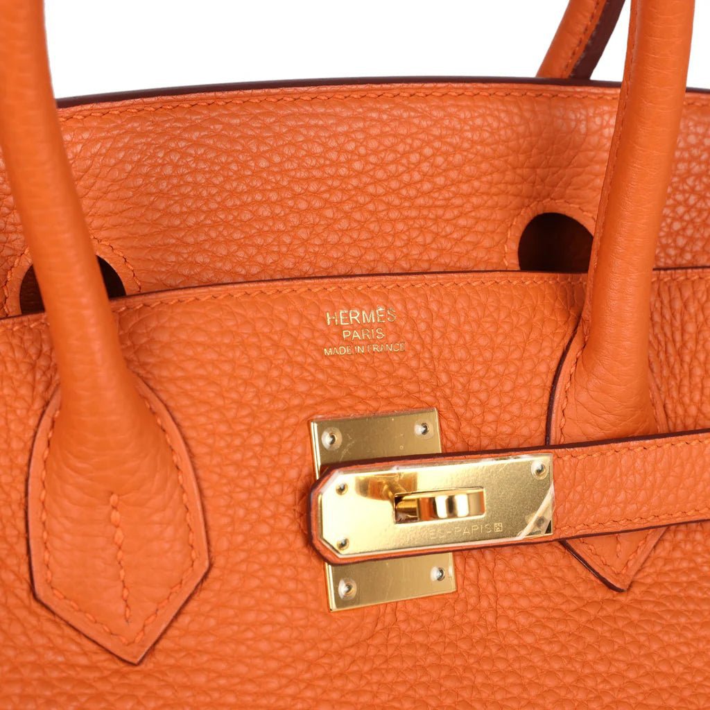 Pre-owned Hermès Birkin 30 Orange Togo Gold Hardware - Image 5