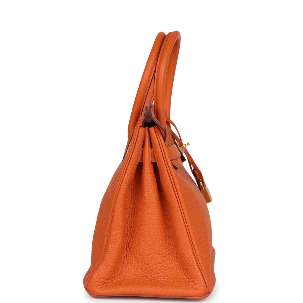 Pre-owned Hermès Birkin 30 Orange Togo Gold Hardware - Image 4